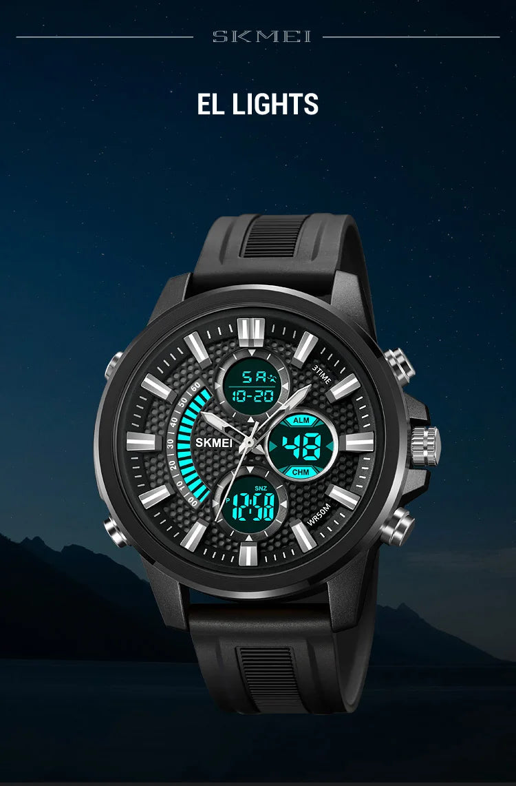 SKMEI Man Electronics Digital Wristwatches For Men Back Light Sport Watch 5Bar Waterproof Chrono Alarm Date Clock Reloj Hombre