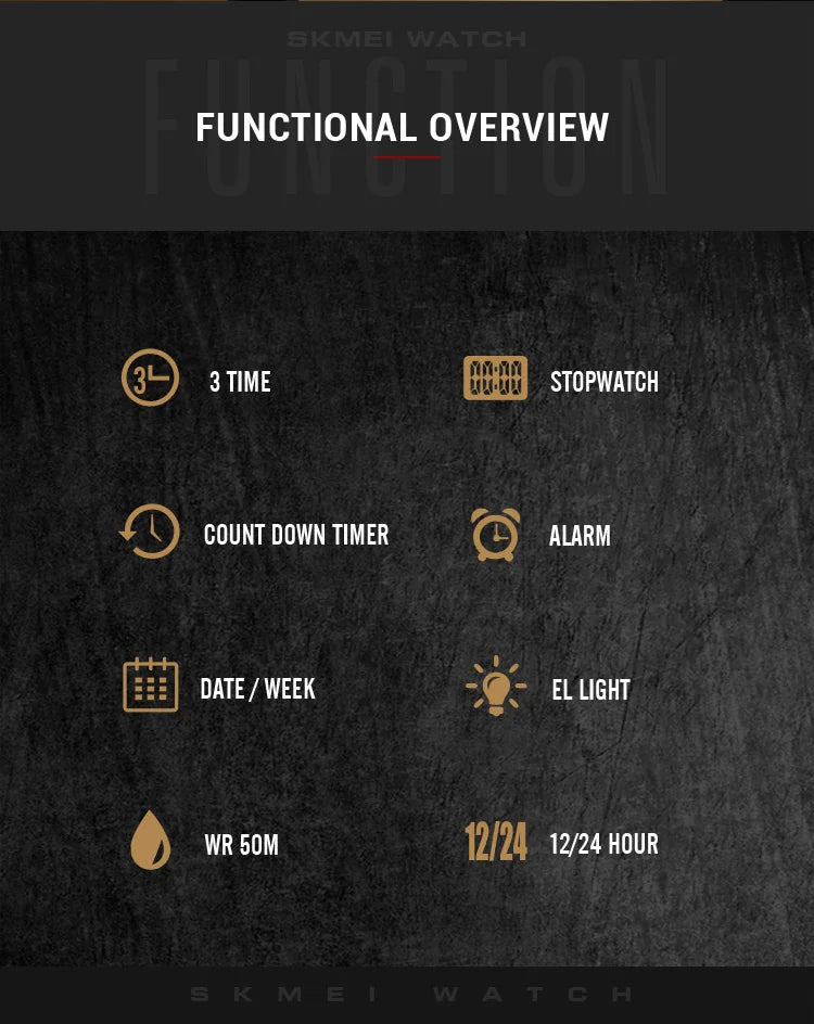 SKMEI Man Electronics Digital Wristwatches For Men Back Light Sport Watch 5Bar Waterproof Chrono Alarm Date Clock Reloj Hombre