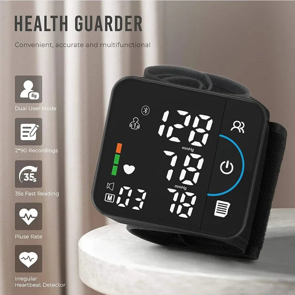 Health Guarder: Blood Pressure Monitor with Bluetooth, Data Export, Dual User Mode & Irregular Heartbeat Detection