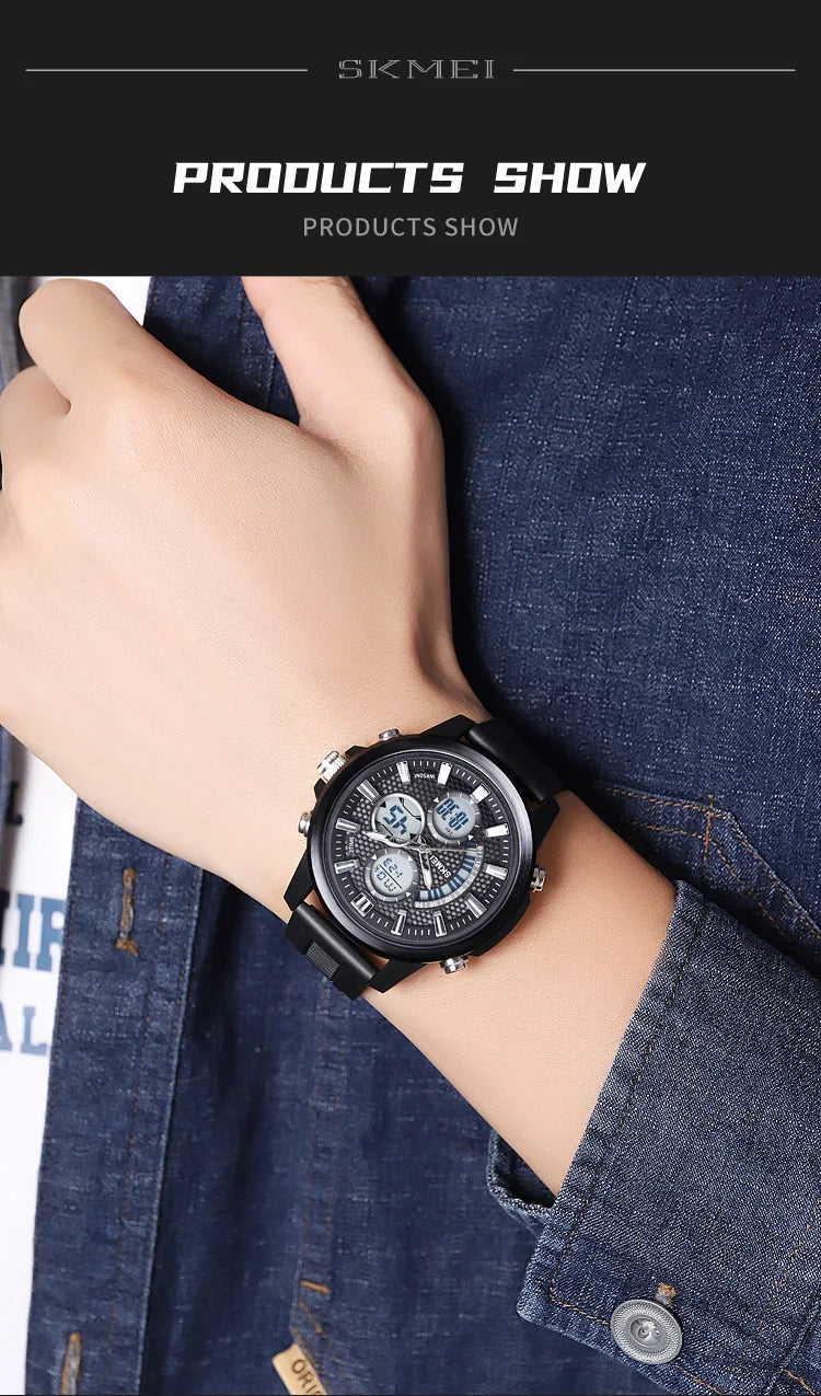SKMEI Man Electronics Digital Wristwatches For Men Back Light Sport Watch 5Bar Waterproof Chrono Alarm Date Clock Reloj Hombre