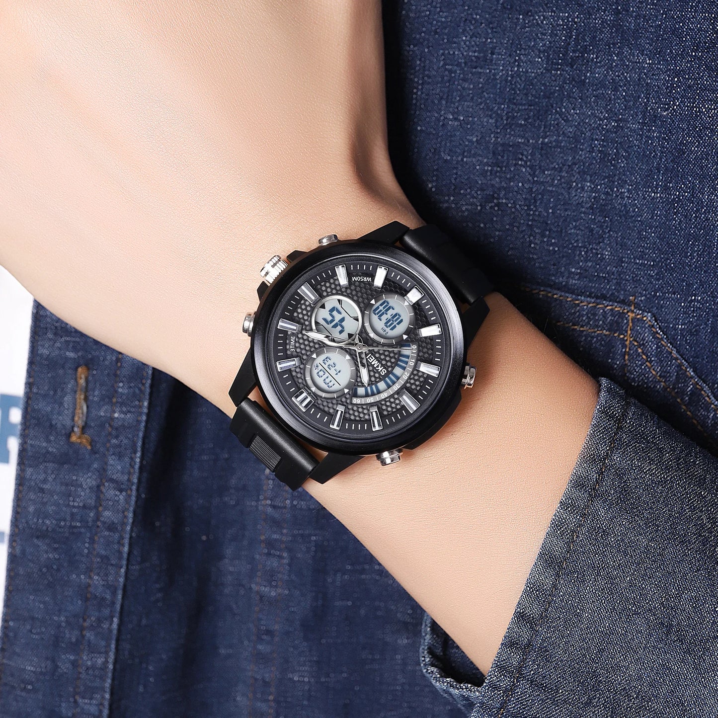 SKMEI Man Electronics Digital Wristwatches For Men Back Light Sport Watch 5Bar Waterproof Chrono Alarm Date Clock Reloj Hombre