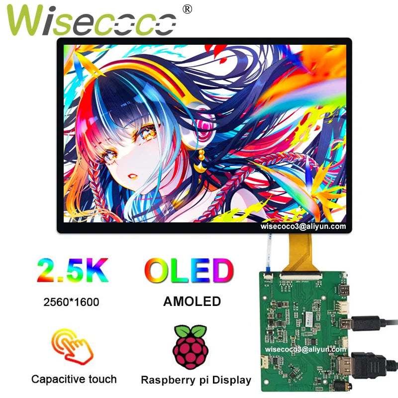 Amoled Display 10.5 Inch OLED Touchscreen 2K 2560x1660 16:10 IPS AM-OLED 60Hz Laptops Raspberry Pi Panel