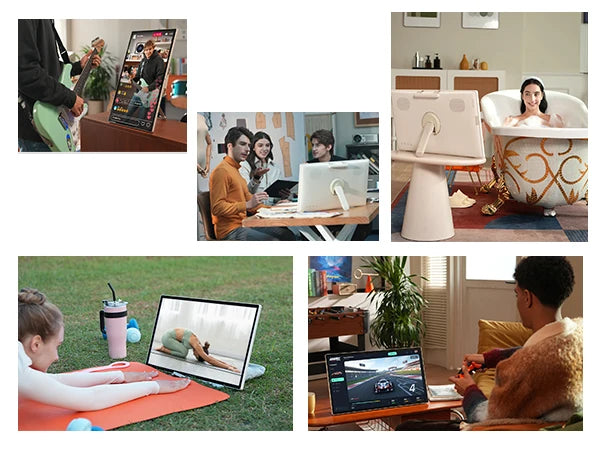 KTC 25 Inch MegPad Portable TV Touchscreen Monitor 1080p, Android 14 Google EDLA Certification with Camera