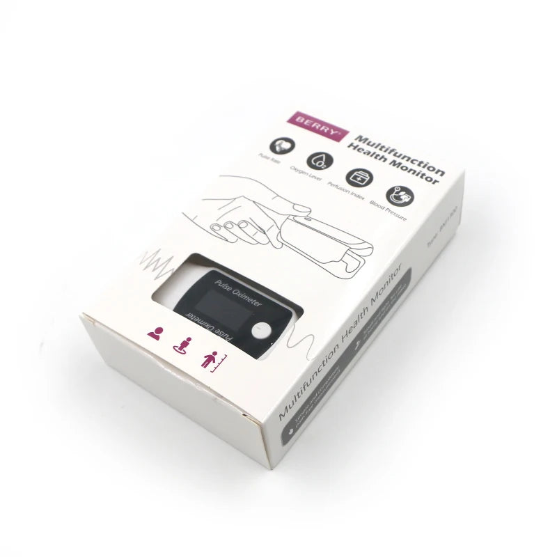 Digital Fingertip Pulse Oximeter & Blood Pressure Monitor 2 in 1 with Bluetooth Household Fingertip OximetroPressure Meter OLED