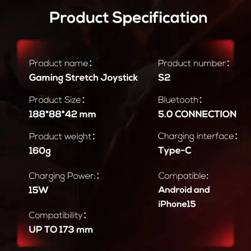 Wireless USB-C mobile gaming controller with Hall effect stick/Hall trigger insert gamepad