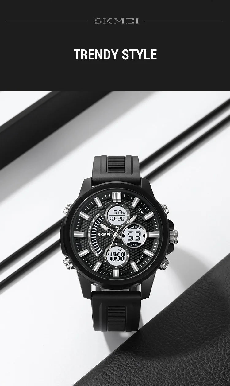 SKMEI Man Electronics Digital Wristwatches For Men Back Light Sport Watch 5Bar Waterproof Chrono Alarm Date Clock Reloj Hombre