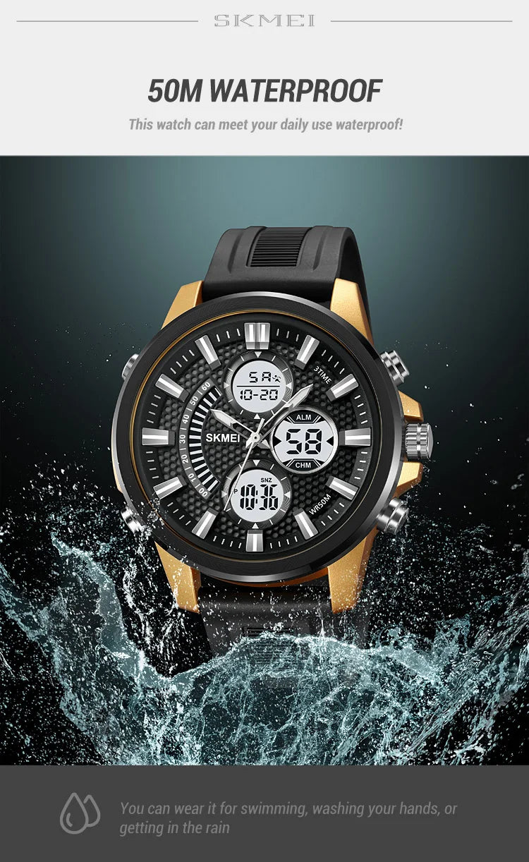 SKMEI Man Electronics Digital Wristwatches For Men Back Light Sport Watch 5Bar Waterproof Chrono Alarm Date Clock Reloj Hombre