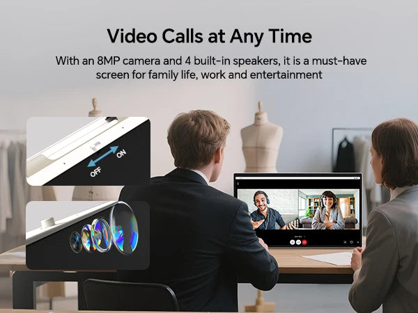 KTC 25 Inch MegPad Portable TV Touchscreen Monitor 1080p, Android 14 Google EDLA Certification with Camera