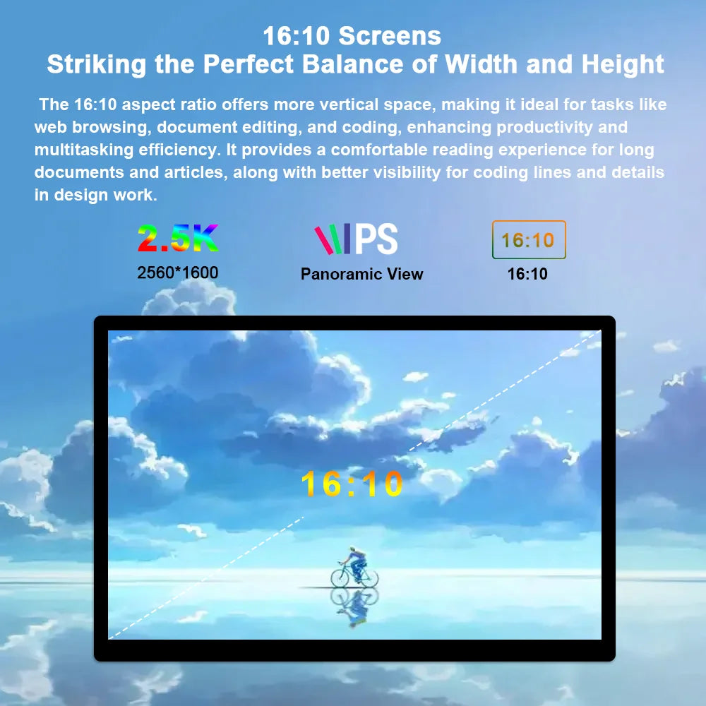 Amoled Display 10.5 Inch OLED Touchscreen 2K 2560x1660 16:10 IPS AM-OLED 60Hz Laptops Raspberry Pi Panel