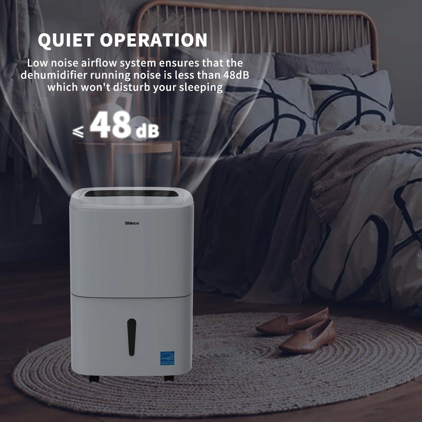 Shinco 150 Pints Energy Star Dehumidifier with WIFI for Large Spaces up to 7,000 Sq.Ft Built-in Pump, 1.85 Gallon Water Tank