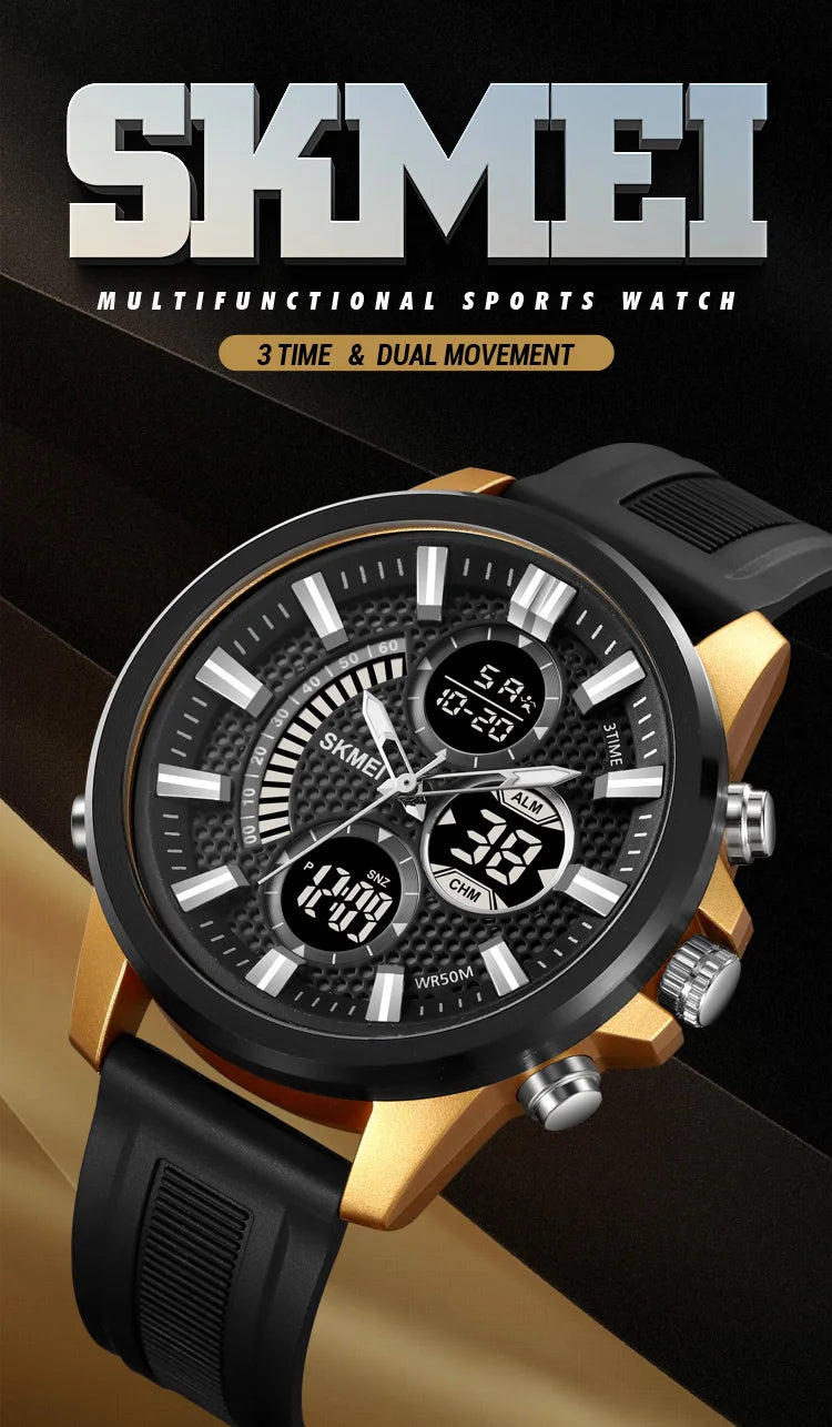 SKMEI Man Electronics Digital Wristwatches For Men Back Light Sport Watch 5Bar Waterproof Chrono Alarm Date Clock Reloj Hombre