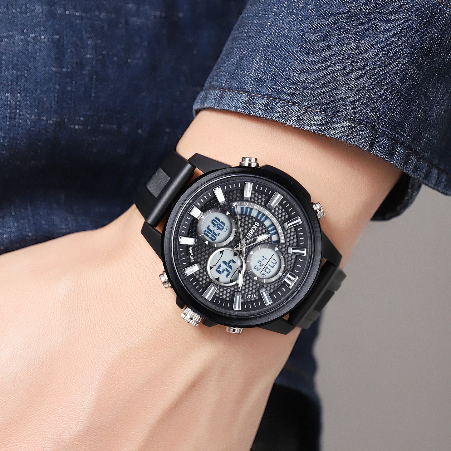 SKMEI Man Electronics Digital Wristwatches For Men Back Light Sport Watch 5Bar Waterproof Chrono Alarm Date Clock Reloj Hombre