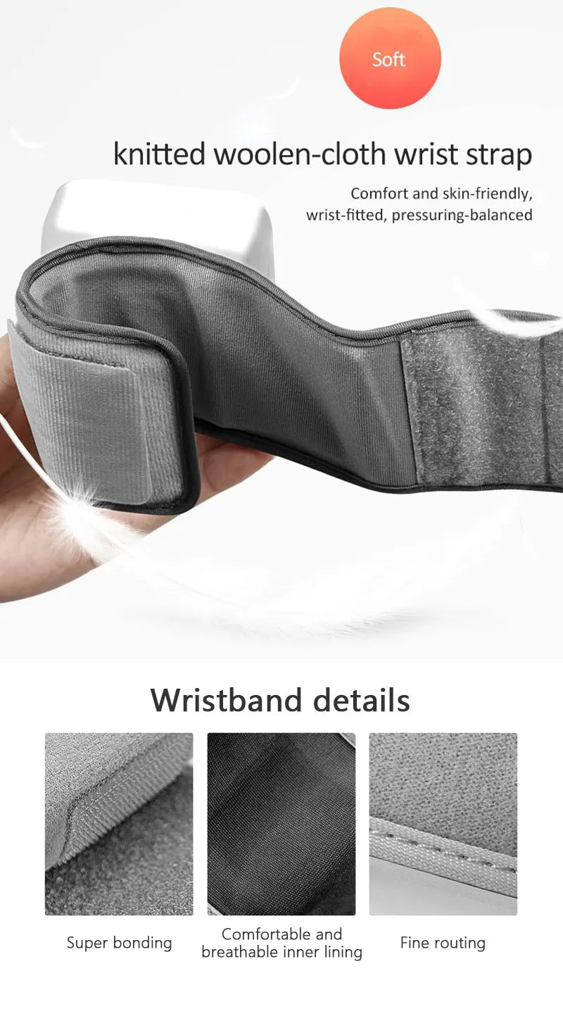 Rechargeable Digital Blood Pressure Monitor Wrist Electronic Sphygmomanometer  Tensiometer With LCD Display, 2 X 99 Memory