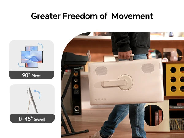 KTC 25 Inch MegPad Portable TV Touchscreen Monitor 1080p, Android 14 Google EDLA Certification with Camera