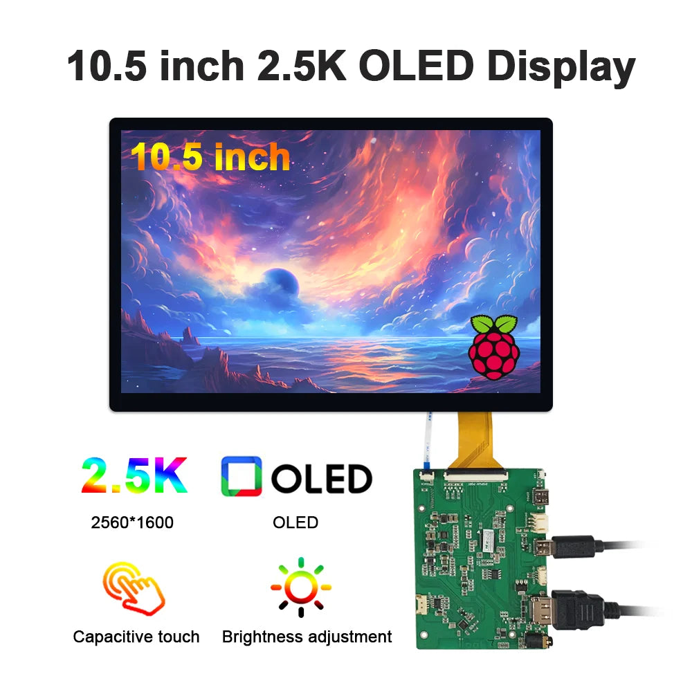 Amoled Display 10.5 Inch OLED Touchscreen 2K 2560x1660 16:10 IPS AM-OLED 60Hz Laptops Raspberry Pi Panel