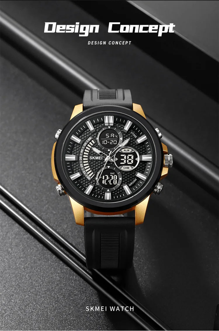 SKMEI Man Electronics Digital Wristwatches For Men Back Light Sport Watch 5Bar Waterproof Chrono Alarm Date Clock Reloj Hombre