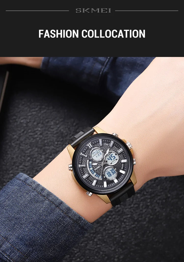 SKMEI Man Electronics Digital Wristwatches For Men Back Light Sport Watch 5Bar Waterproof Chrono Alarm Date Clock Reloj Hombre